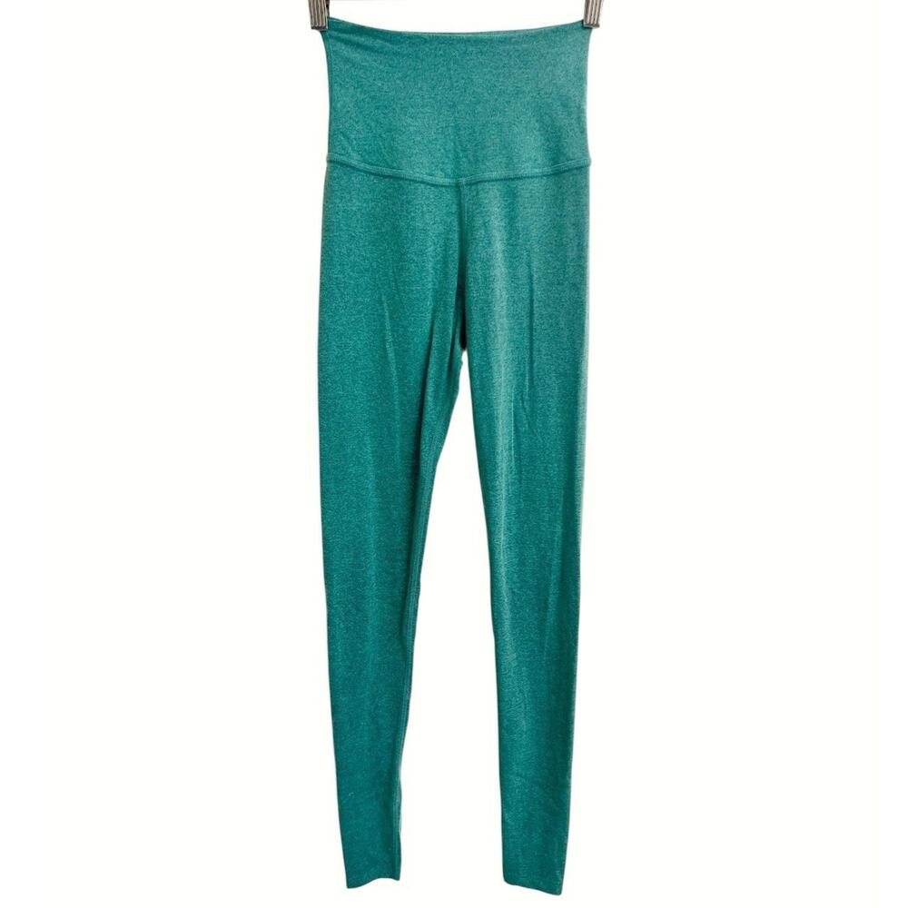 Beyond Yoga Womens Spacedye Leggings Teal Green Sz XS Made in USA Active Gym